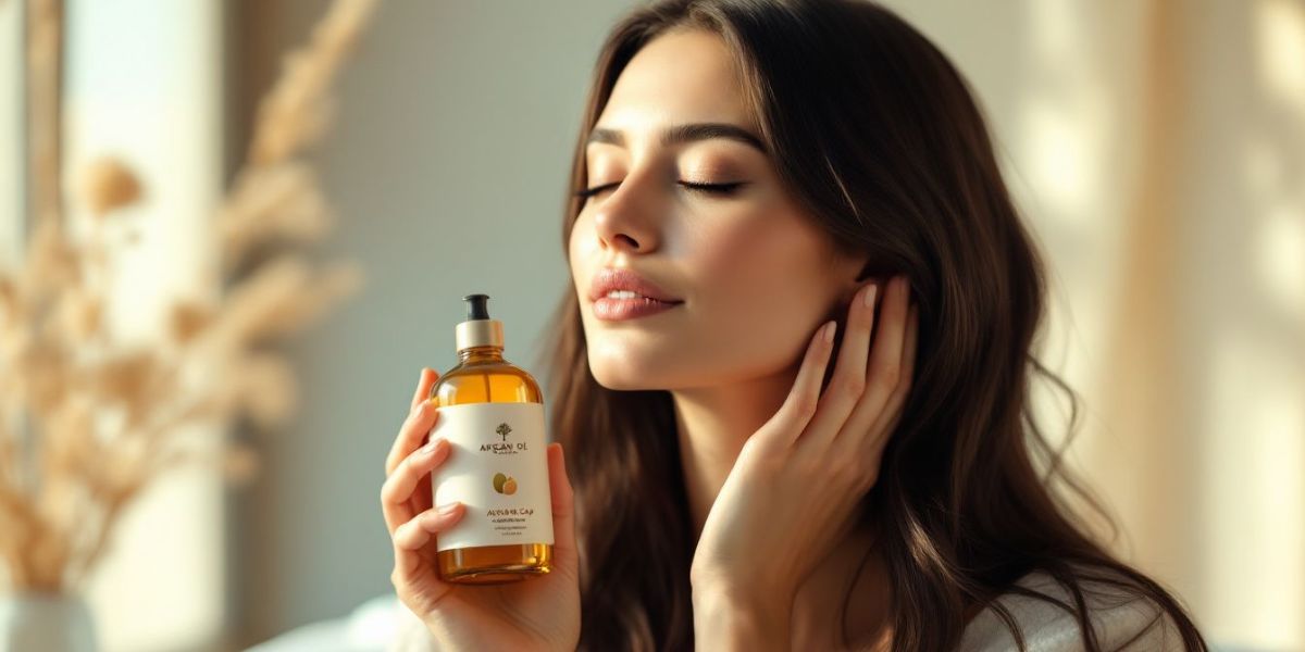 Awoman demonstrating the anti-aging properties of argan oil soap and its benefit